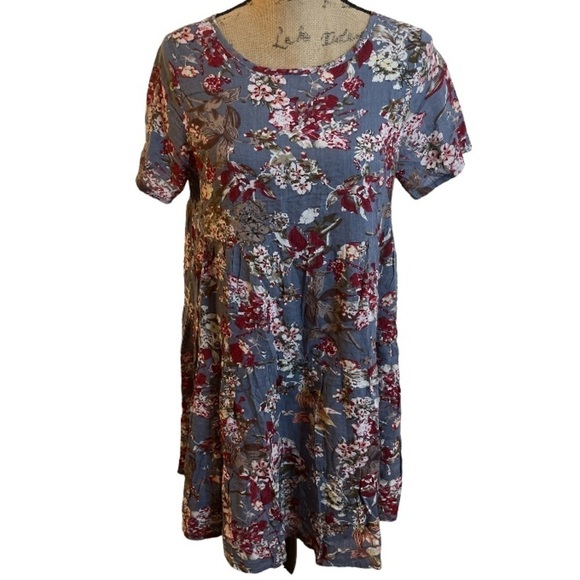 Blue Vanilla Floral Dress - Picture 1 of 3